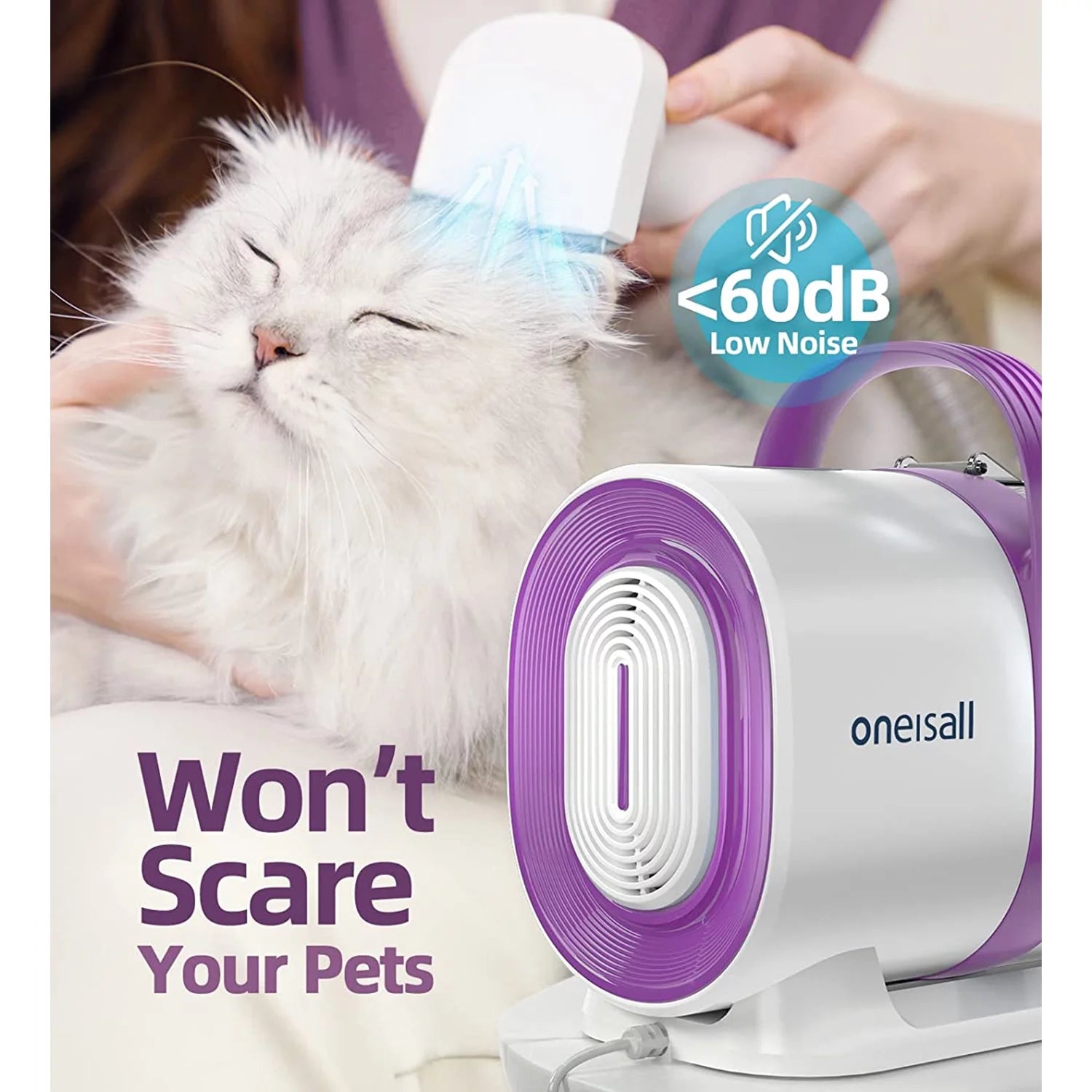 Ultimate 7-in-1 Dog Grooming Kit with Low Noise Vacuum - Effortless Pet Hair Removal & Professional Grooming Tools for Dogs and Cats